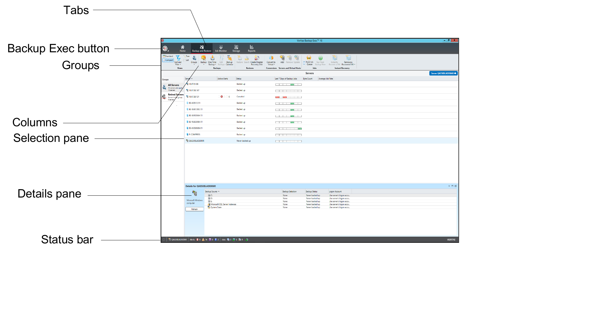 Backup Exec Administration Console