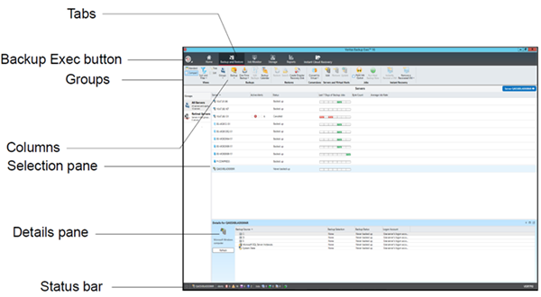 Backup Exec Administration Console